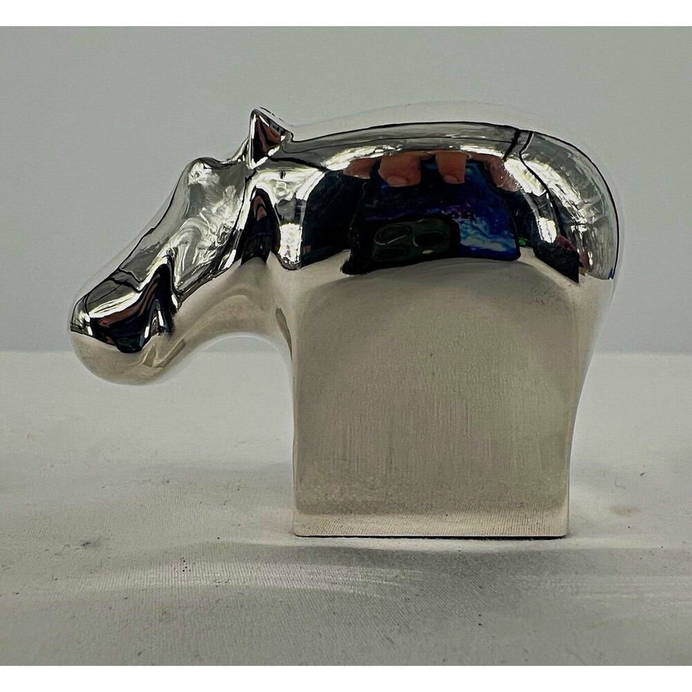 HOUSE HIPPO!! Dansk Gunnar Cyren Silverplate Hippo Figurine Japan MCMOriginalBox